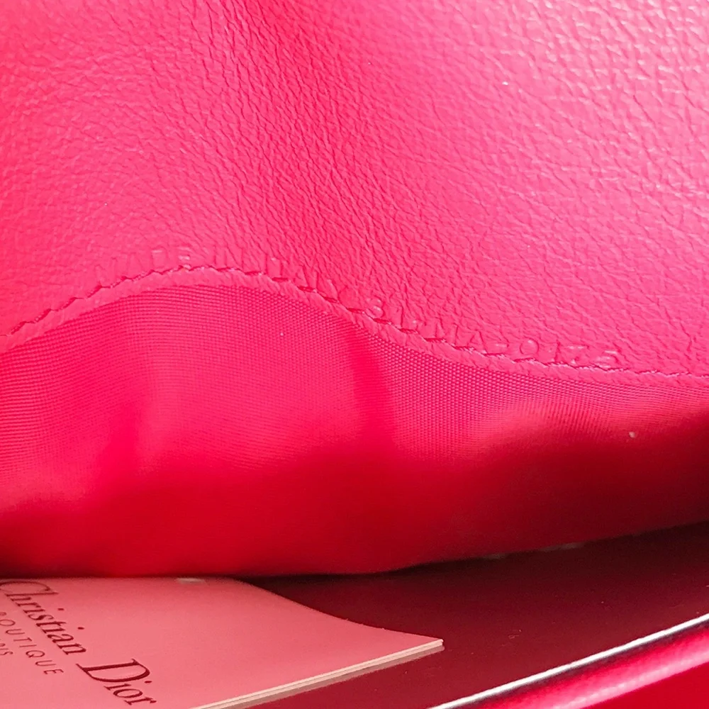 VHTF VINTAGE DIOR COLOR BLOCK CHARM CONTINENTAL LONG WALLET LEATHER ROSE PINK